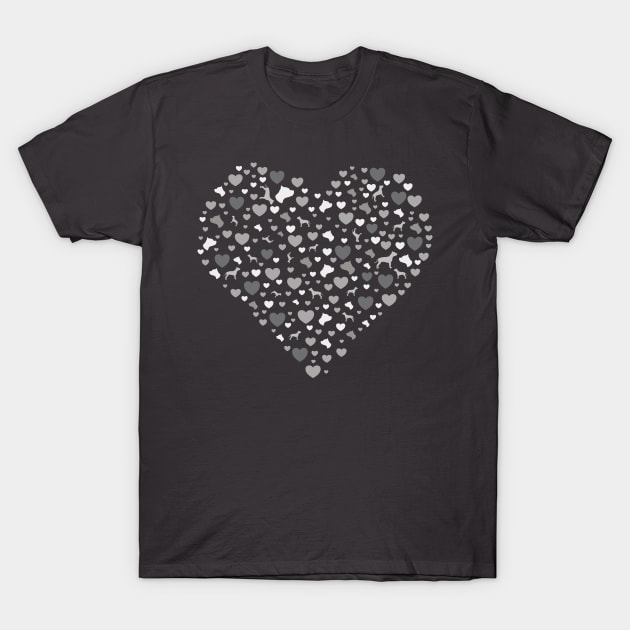 American Staffordshire Terrier Love Hearts Amstaff Valentine's Day Gift T-Shirt by DoggyStyles